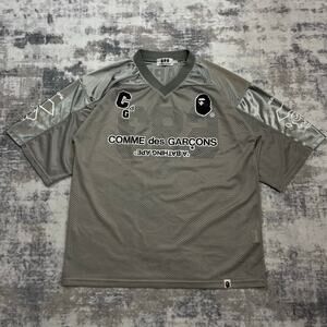 Authentic Bape x Comme Des Garçons Osaka Mesh Football Jersey L